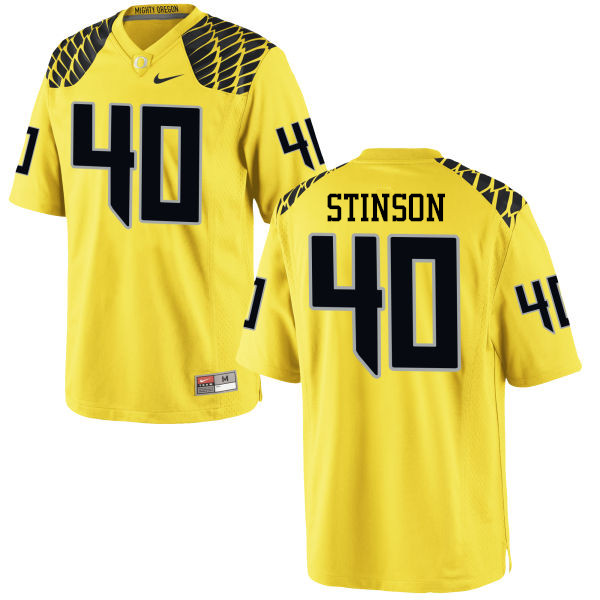Men #40 Taylor Stinson Oregon Ducks College Football Jerseys-Yellow - Click Image to Close